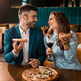 young couple at a restaurant